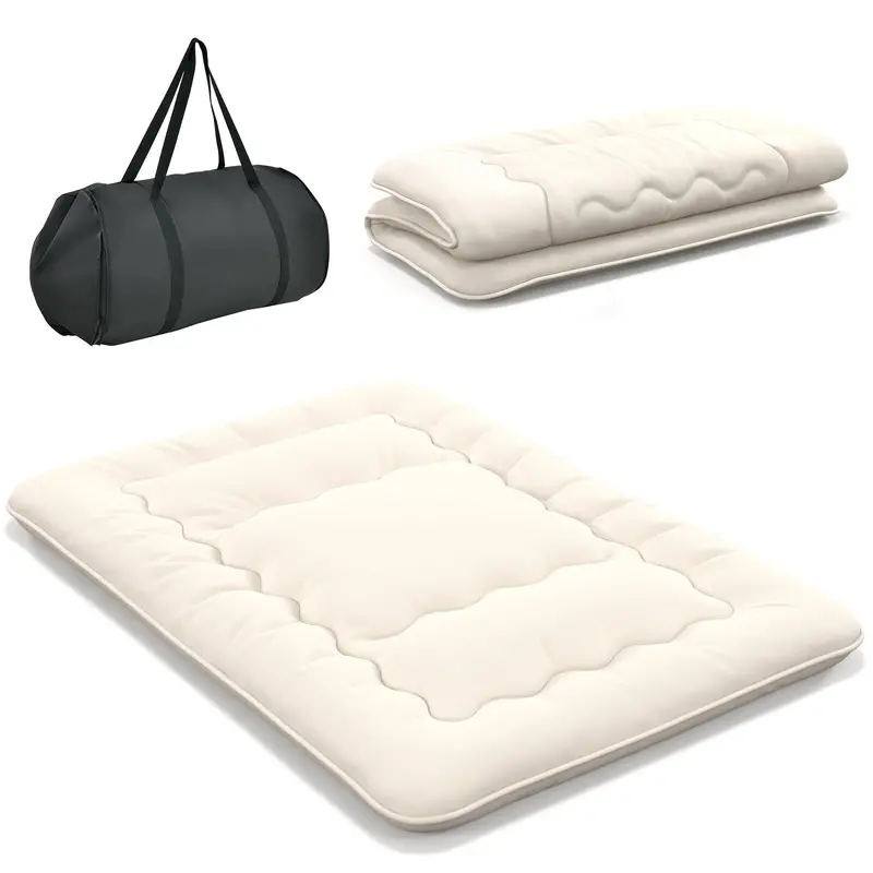 Japanese-Style Roll-Up Futon Mattress – Tatami Floor Mat With Washable Cover & Carry Bag 1
