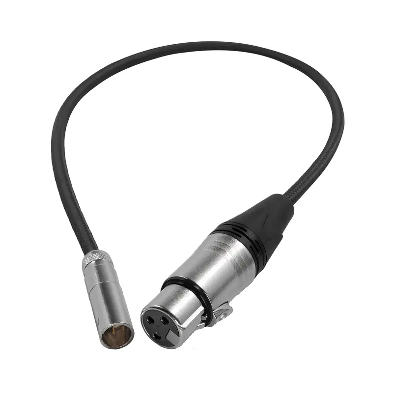 Kondor Blue 16" Mini Xlr Male To Female Cable For Bmpcc 6K/4K Pro And Canon C70 (Raven Black) 1