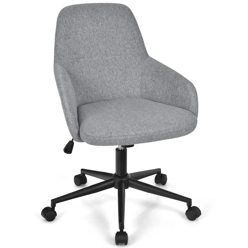 Linen-Upholstered Fabric Office Chair – Soft Leisure Chair For Home Or Office Use 1