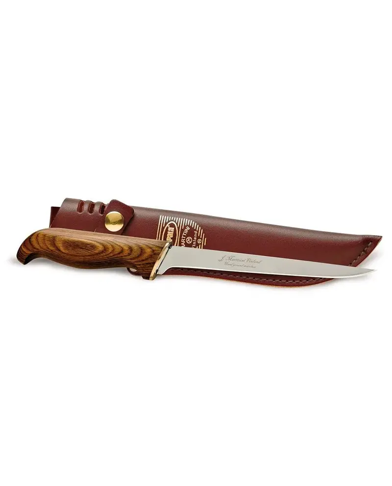 Marttiini Martef Coated Fillet Knife – Brown Birch Handle, 6-Inch Blade 1
