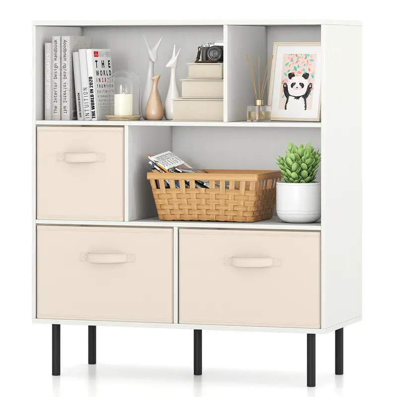 Modular 6-Cube White Bookshelf – 3-Tier Adjustable Storage Unit For Books And Decor 1