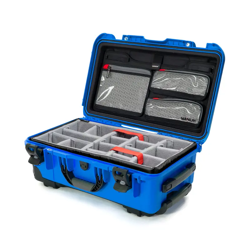 Nanuk 935 Wheeled Photo Gear Case – Blue Protective Kit With Custom Dividers 1
