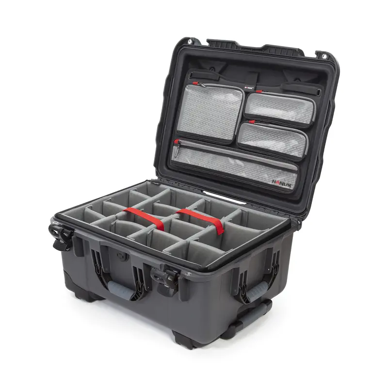 Nanuk 950 Wheeled Pro Photo Transport Case — Graphite, Modular Foam & Lid Storage 1