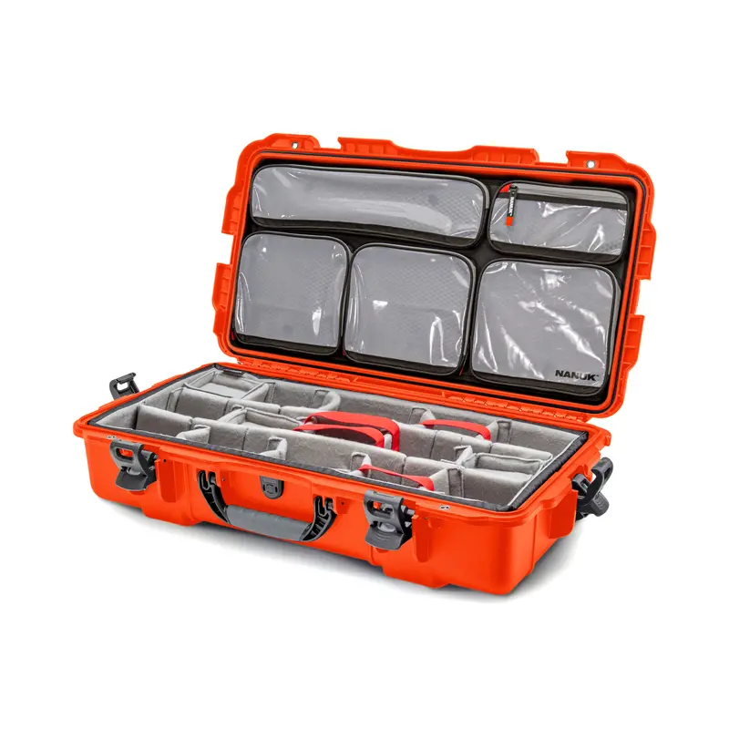Nanuk 980 Medium Pro Photo Case – Vibrant Orange, With Customizable Padded Dividers & Lid Organizer 1
