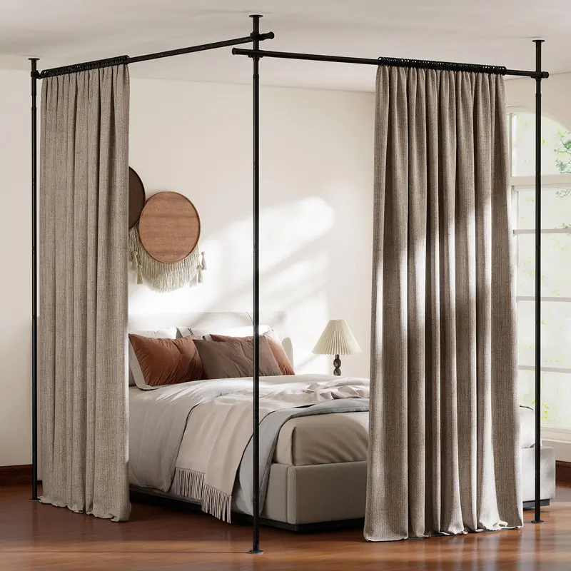 No-Drill Tension Curtain Rod For Flexible Room Partitioning 1