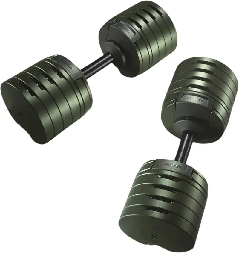 Nuobell 100-Lb Adjustable Dumbbell Set – Tactical Green 1
