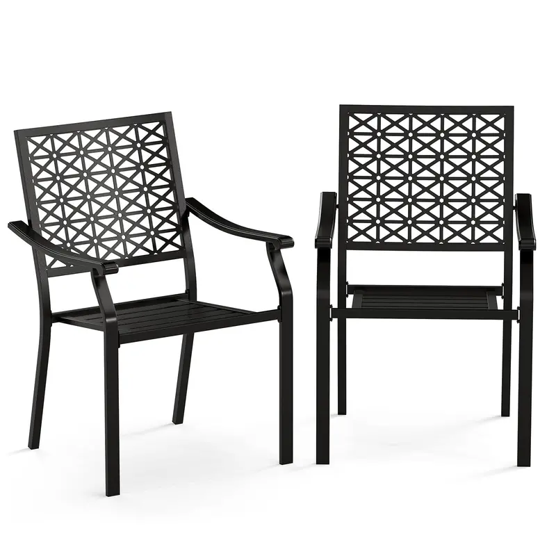 Outdoor Stackable Metal Dining Chair – Weather-Resistant Patio Seating 1