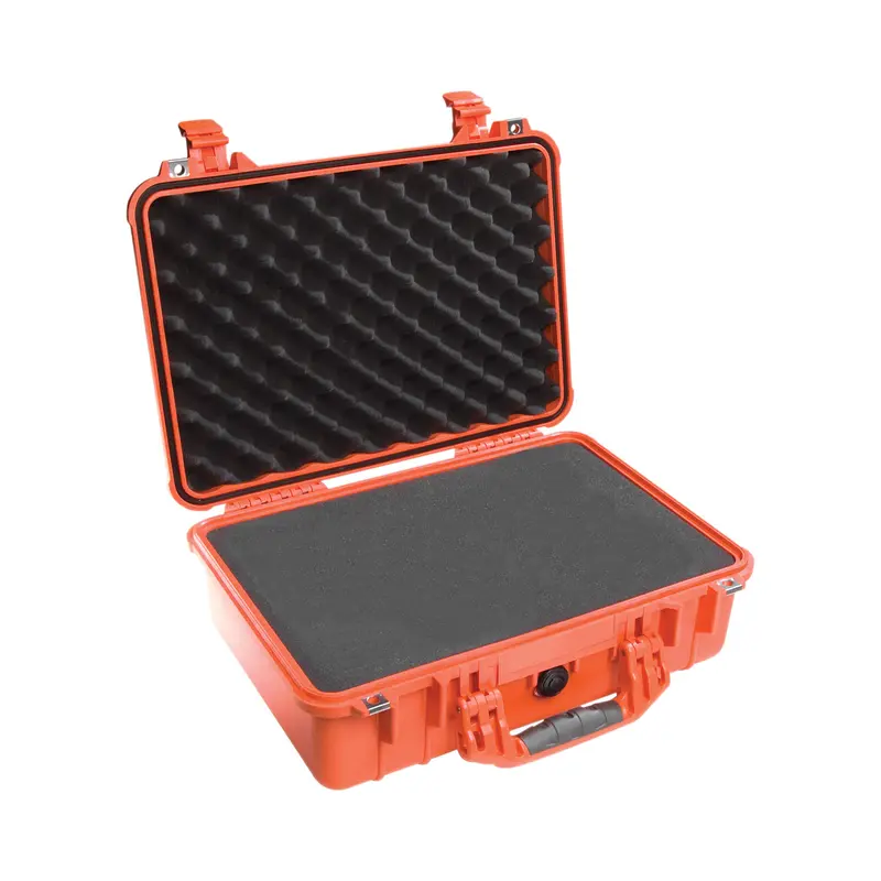 Pelican 1500 Protector Case – Orange With Pick-N-Pluck And Lid Foam 1