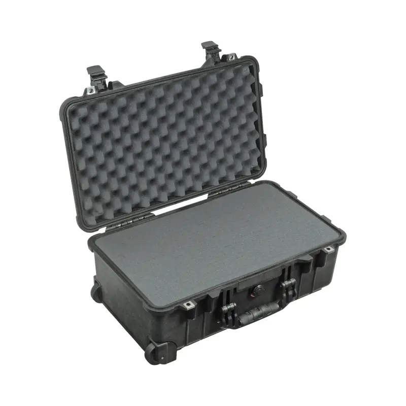 Pelican 1510 Travel-Friendly Protector Case – Black With Pick-N-Pluck And Lid Foam 1