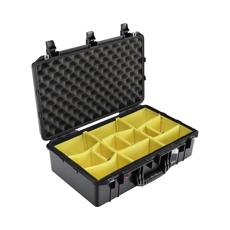 Pelican 1555 Air Travel Case – Rugged Lightweight Carry-On With Customizable Padded Dividers & Lid Foam (Black) 1