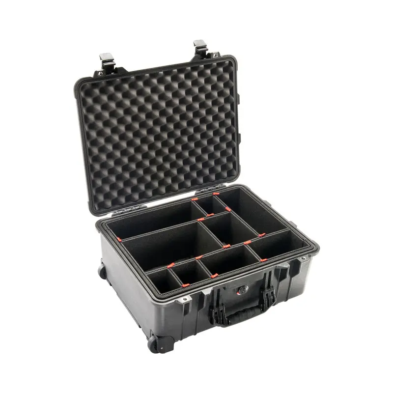 Pelican 1560 Large Protector Case With Trekpak Dividers & Lid Foam (Black) 1