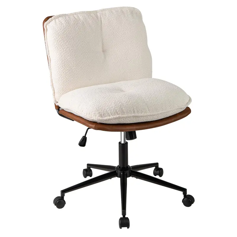 Plush Faux Fur Desk Chair With Rocking Mechanism And Extra-Thick Padding 1