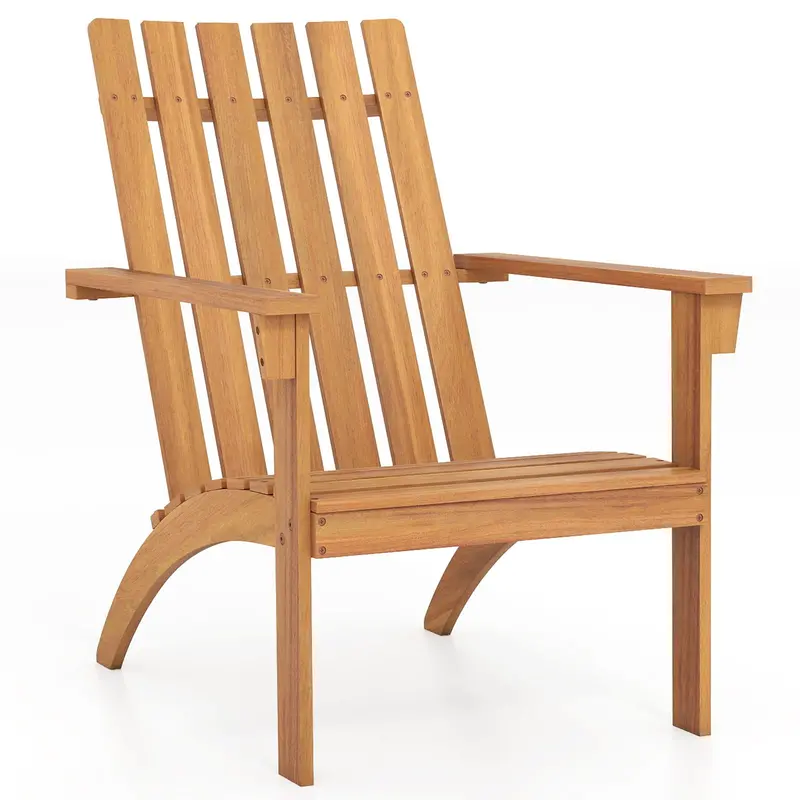 Porch-Ready Acacia Adirondack Chair – Giantex Outdoor Lounge Seat With Reclined Design 1