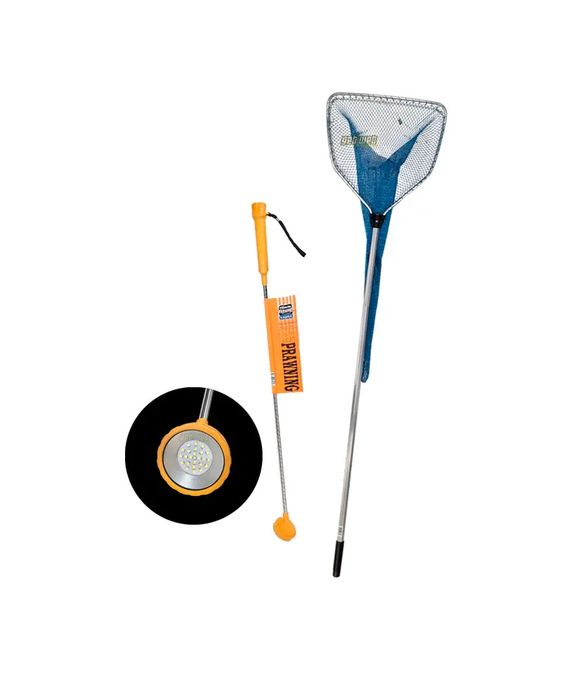 Prawn Light And Landing Net Combo – Portable Night Fishing Kit 1