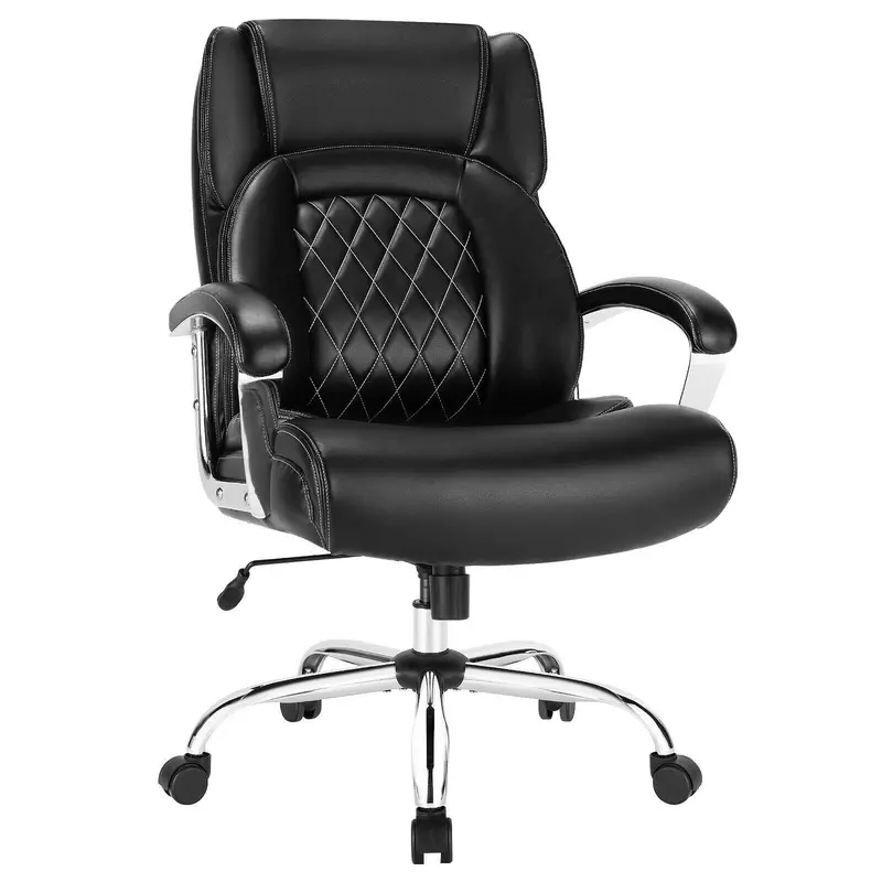 Premium Leather Executive Chair – Height-Adjustable Big & Tall Office Seating (500 Lb Rated) 1