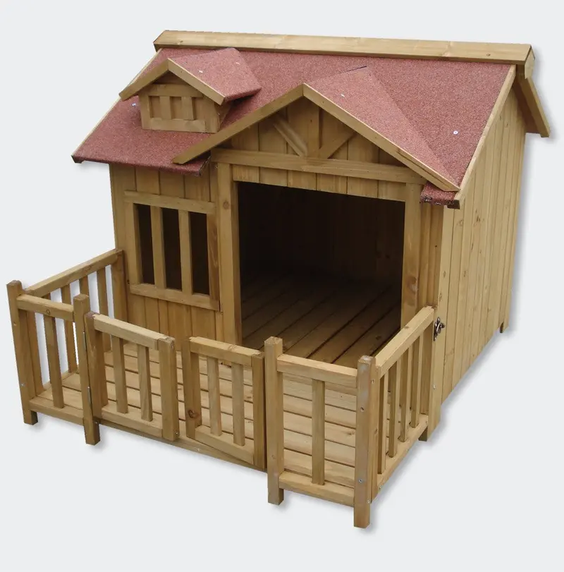 Premium Wooden Dog House With Balcony – Stylish Outdoor Kennel For Medium To Large Dogs 1