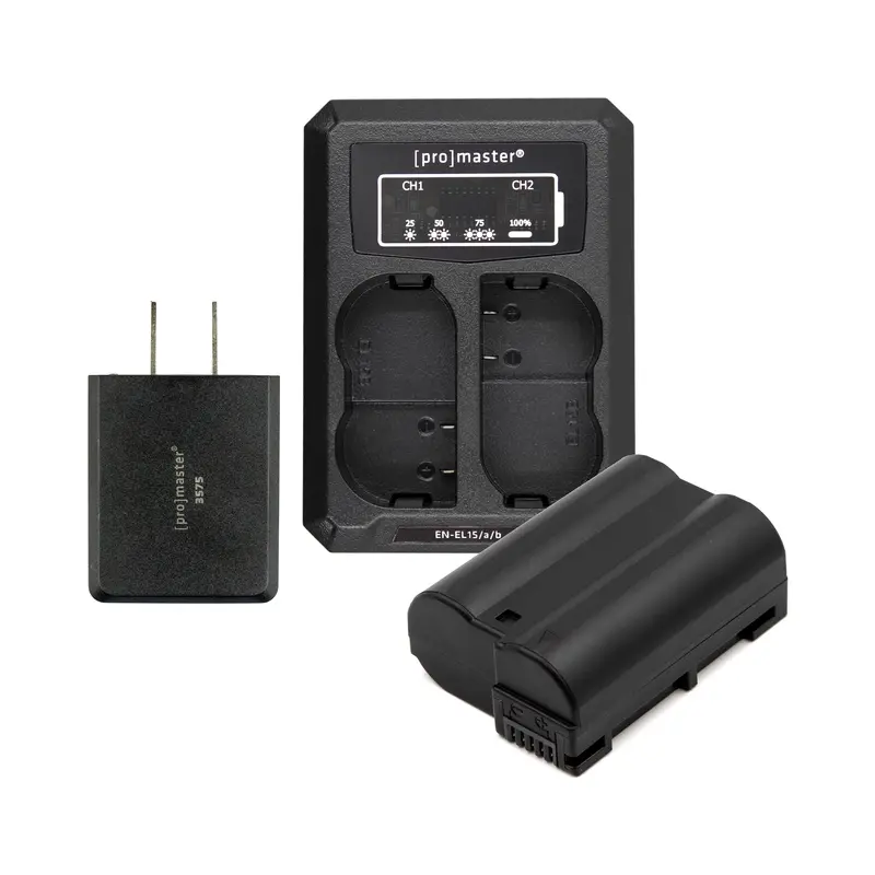 Promaster En-El15C Replacement Battery & Charger Kit For Nikon Dslrs/Mirrorless 1