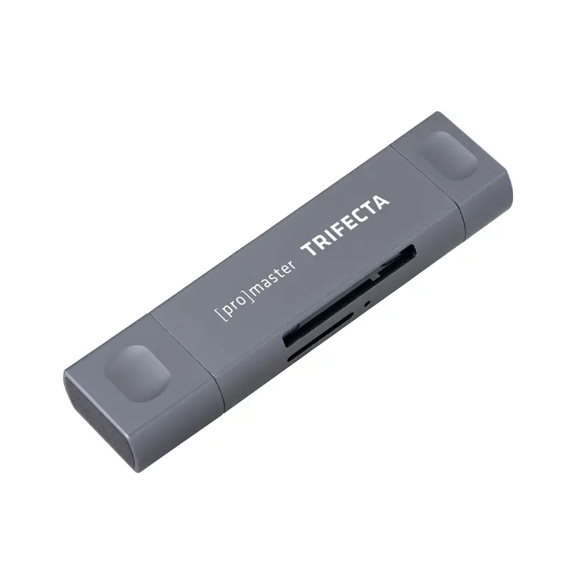 Promaster Trifecta Universal Card Reader – Supports Uhs-I Sd & Microsd Via Usb-C, Usb-A & Micro-B 1