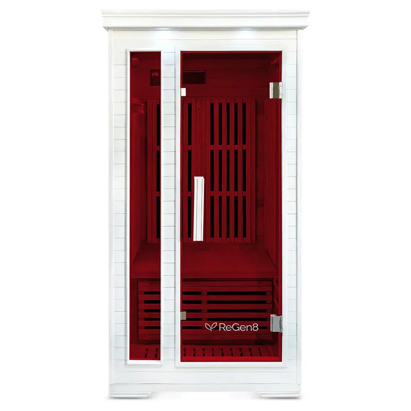 Regen8 Solo Infrared Sauna – Single-Person 1410W White Wellness Pod 1
