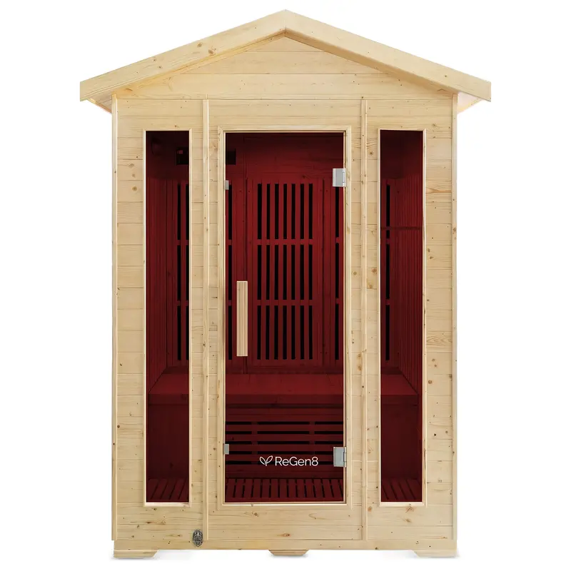 Regen8 Trio Outdoor Sauna – 3-Person Infrared Wellness Cabin (Standard Finish) 1