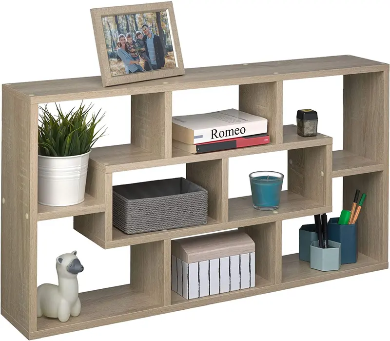 Rustic Wooden Wall Shelf – 8-Tier Hanging Organizer For Living Room Or Kitchen (85X48X16 Cm) 1