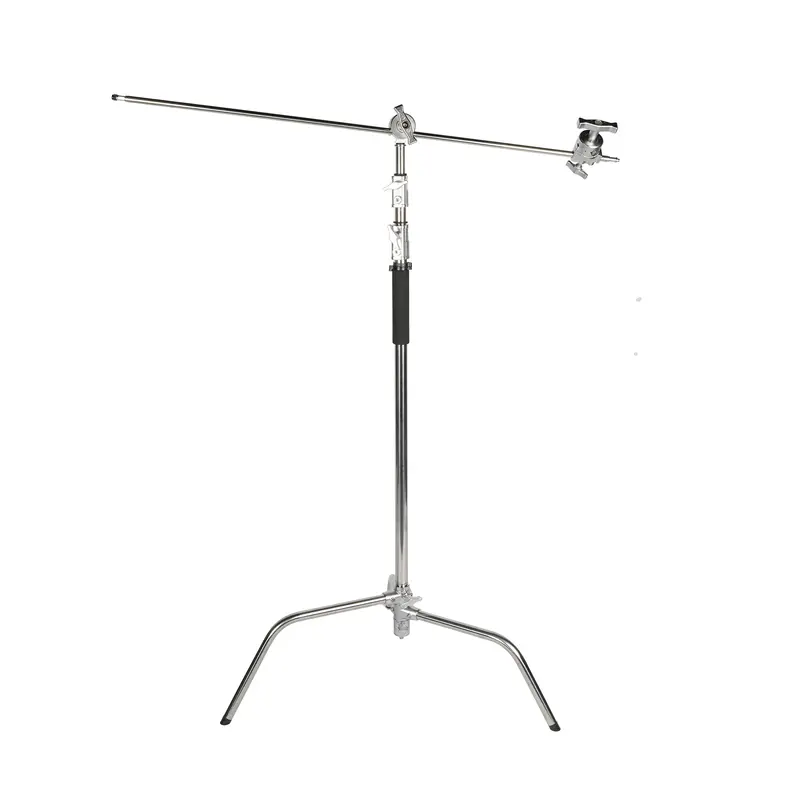 Sirui C-Stand-01 Chrome C-Stand – Adjustable Height (59.1"–126") With Grip Head And Boom Arm 1