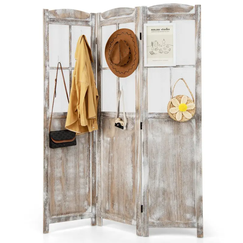 Six-Foot Freestanding Folding Room Divider Screen 1