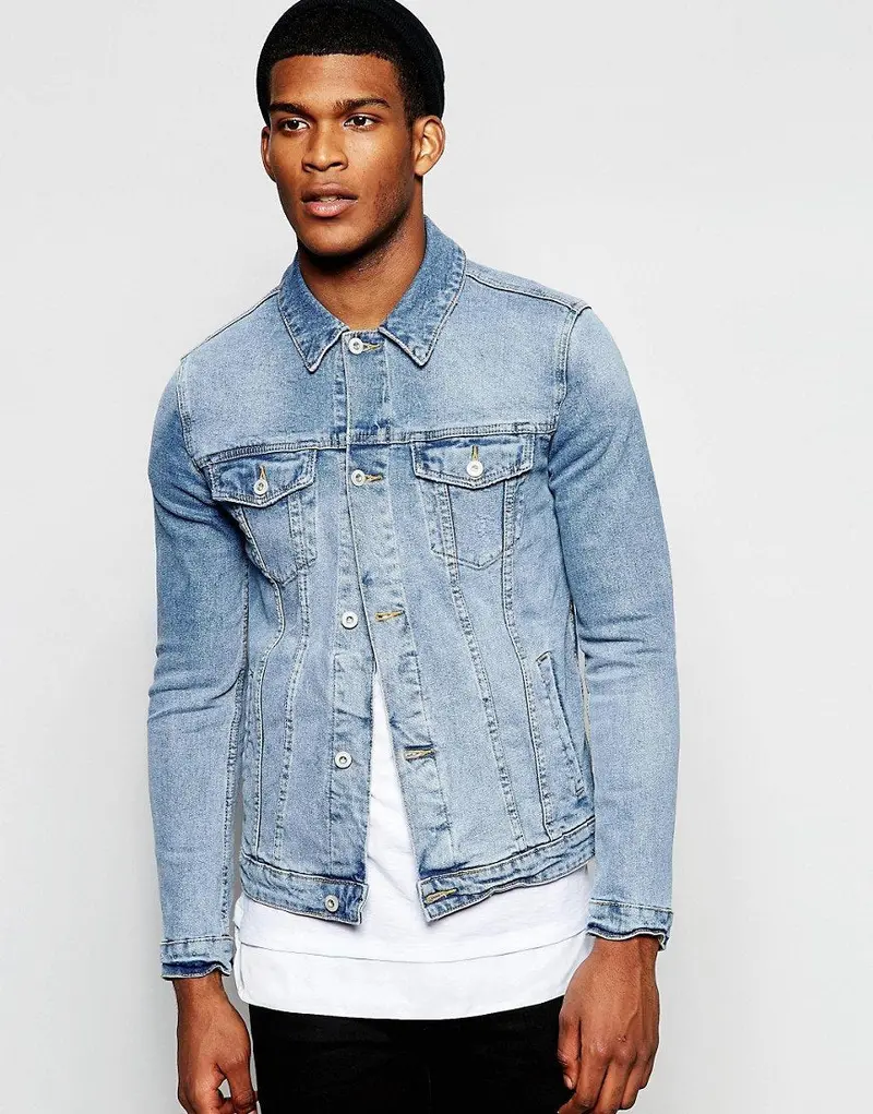 Slim-Fit Mid-Wash Denim Jacket – Modern Casual Outerwear 1