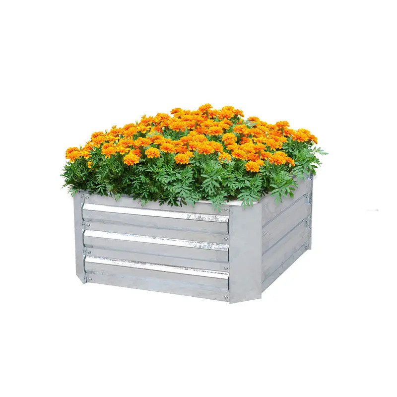 Soga 100Cm Square Galvanized Raised Garden Bed – Rust-Resistant Planter For Organic Gardening 1