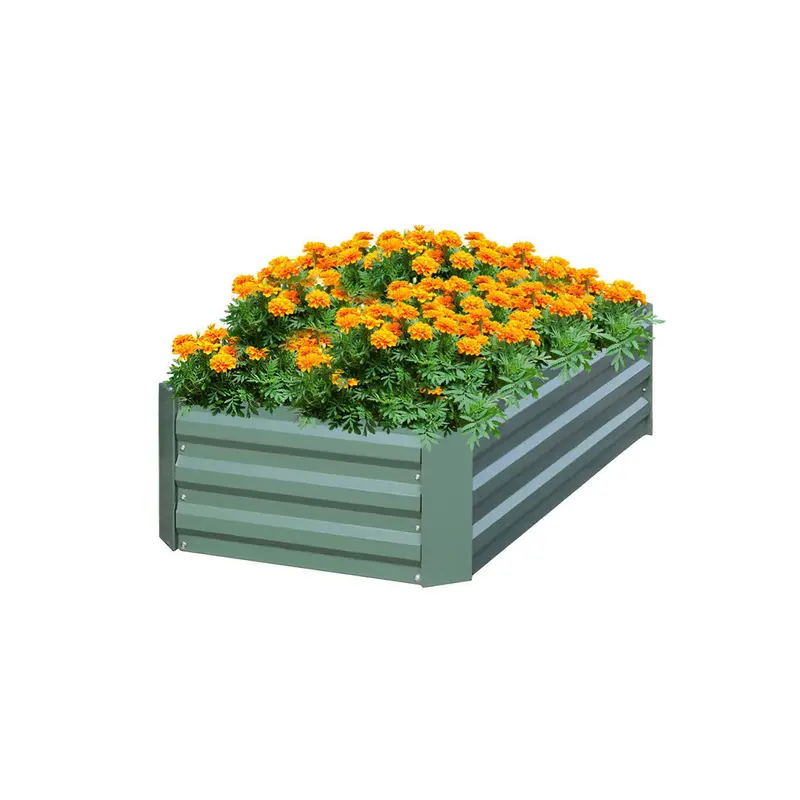 Soga 120X90Cm Galvanised Raised Garden Bed – Rust-Resistant Rectangular Planter Box 1