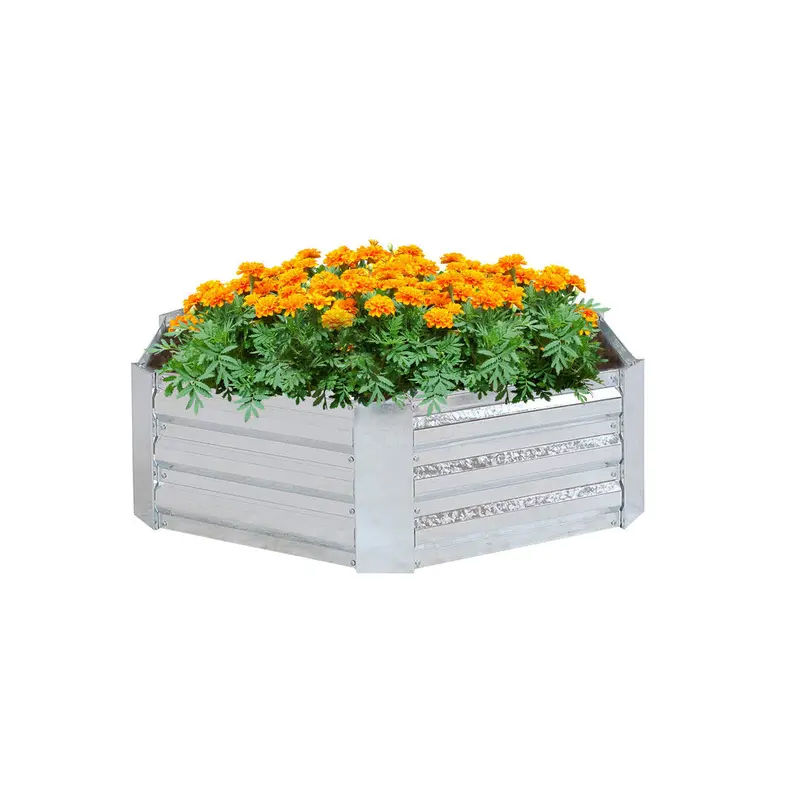 Soga 60Cm Hexagonal Galvanised Raised Garden Bed – Stylish Planter For Outdoor Use 1