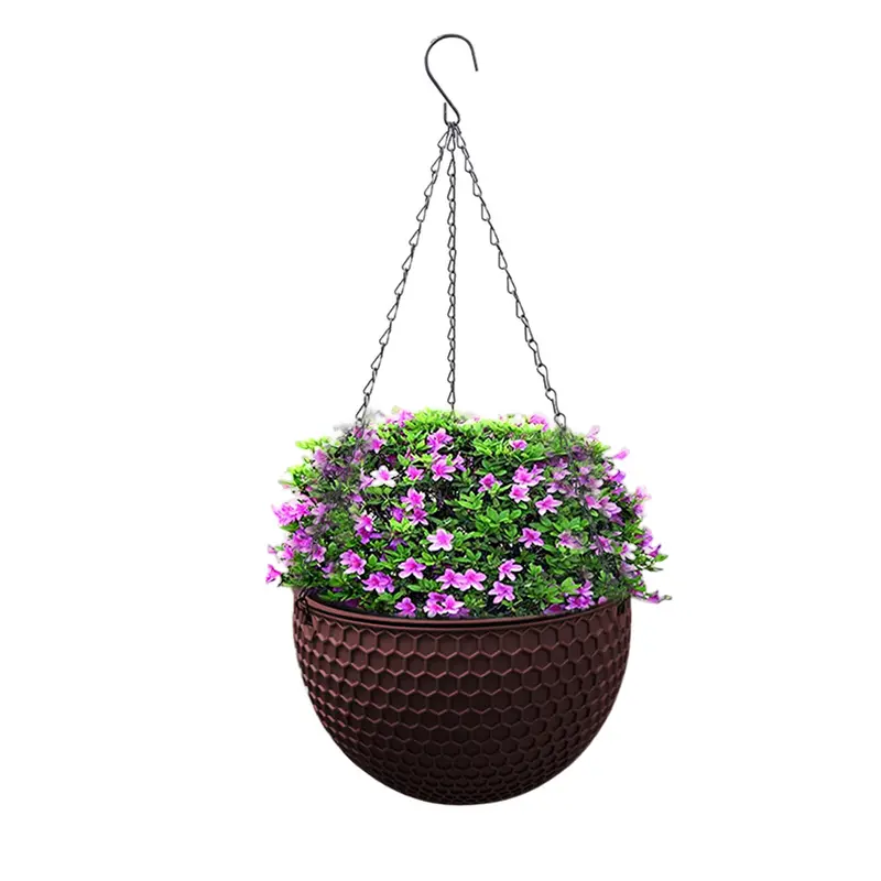 Soga Medium Self-Watering Hanging Resin Planter – Coffee-Themed Flower Basket 1