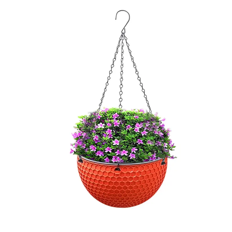 Soga Red Self-Watering Hanging Resin Planter – Compact Size 1