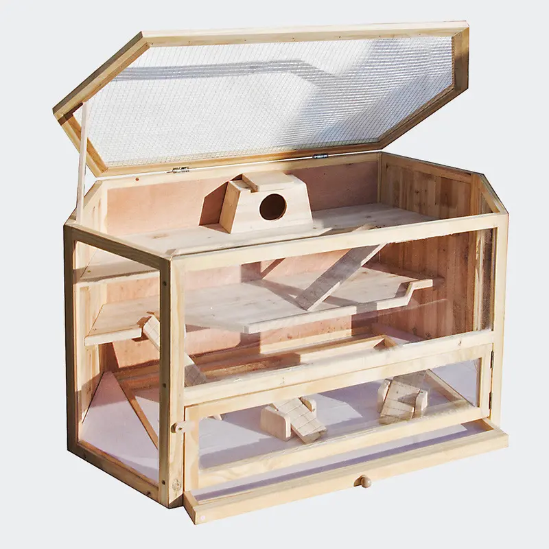 Solid Wooden Hamster Cage For Mice, Rats, And Other Small Rodents 1