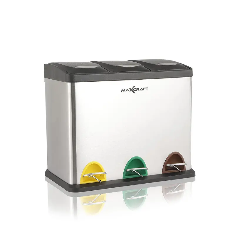 Stainless Steel 24L Kitchen Waste Bin With Silent-Close Lid 1
