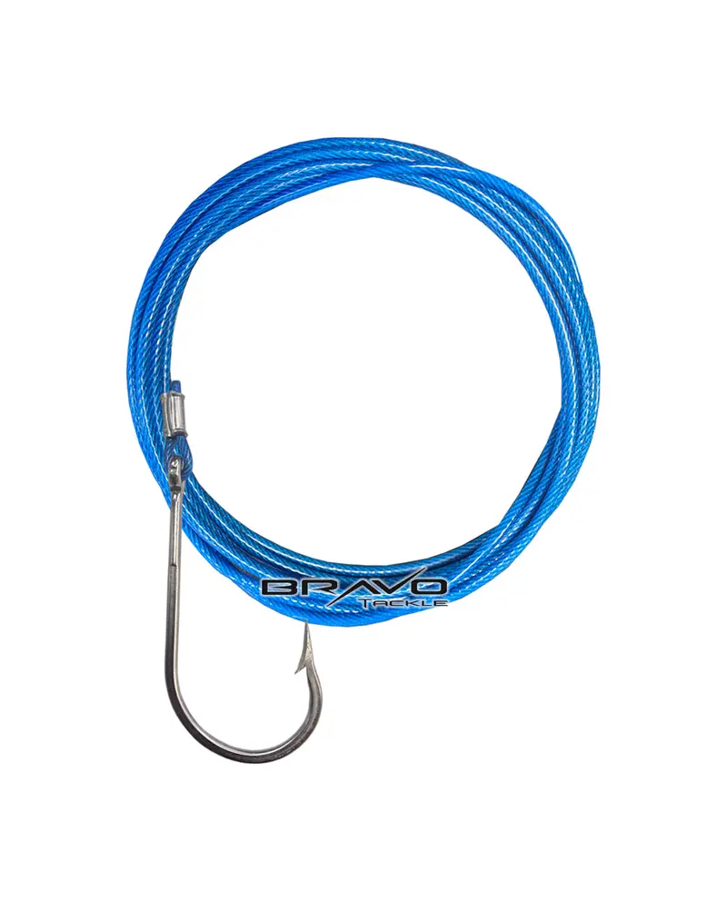 Stainless Steel Wire Shark Trace – 650Lb, 7X7 Strand, 12/0 J-Hook For Drone Fishing 1