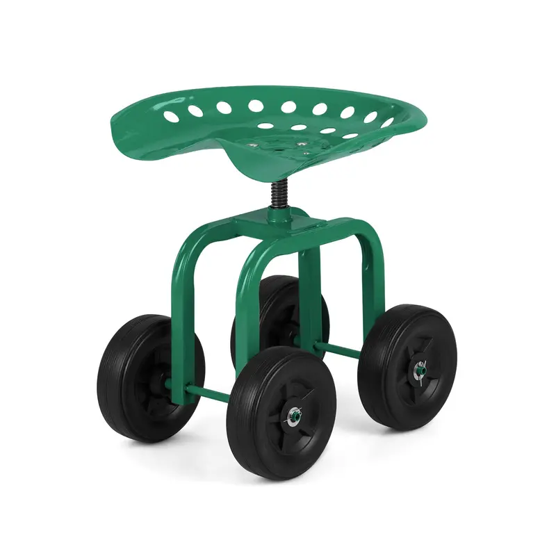 Swivel Garden Work Seat On 4 Wheels – Height-Adjustable & 360° Rotating Stool 1
