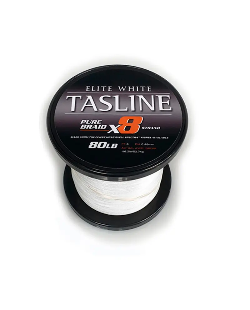 Tasline Elite White 80Lb Braided Fishing Line – 1000M Spool 1