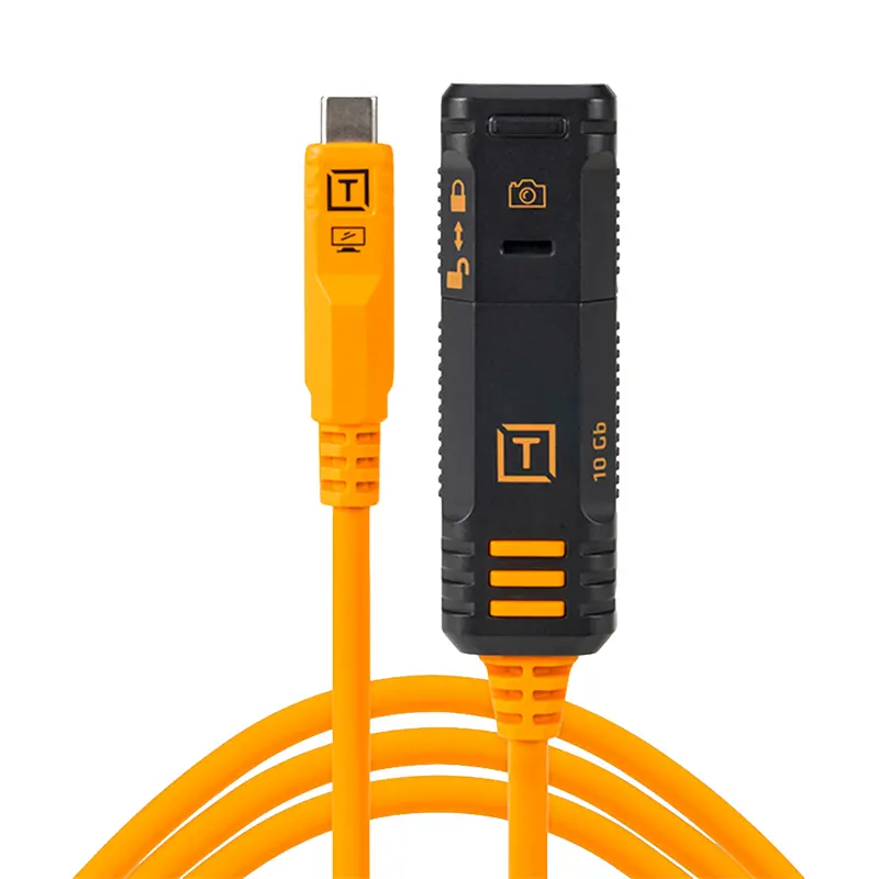 Tether Tools Optima 10G Usb-C Tetherboost Extension Cable – 16' Locking (Orange) 1