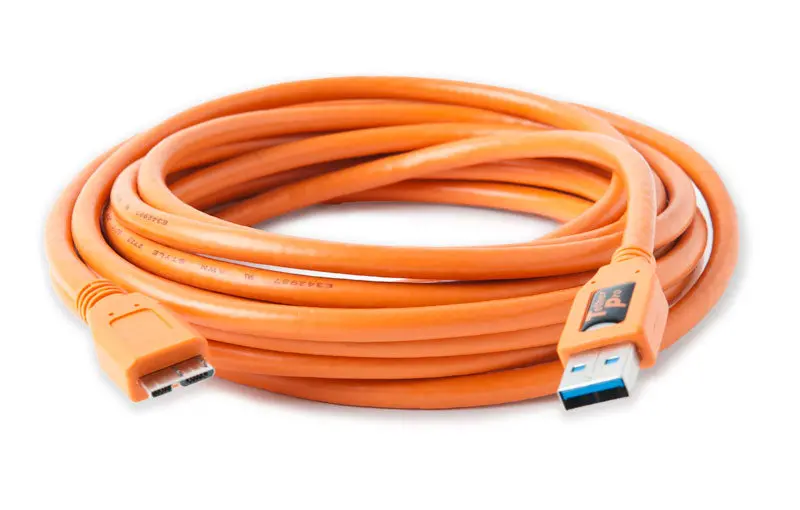 Tether Tools Tetherpro Usb 3.0 Micro-B Cable – 15-Foot Orange Superspeed Data Transfer Cord 1