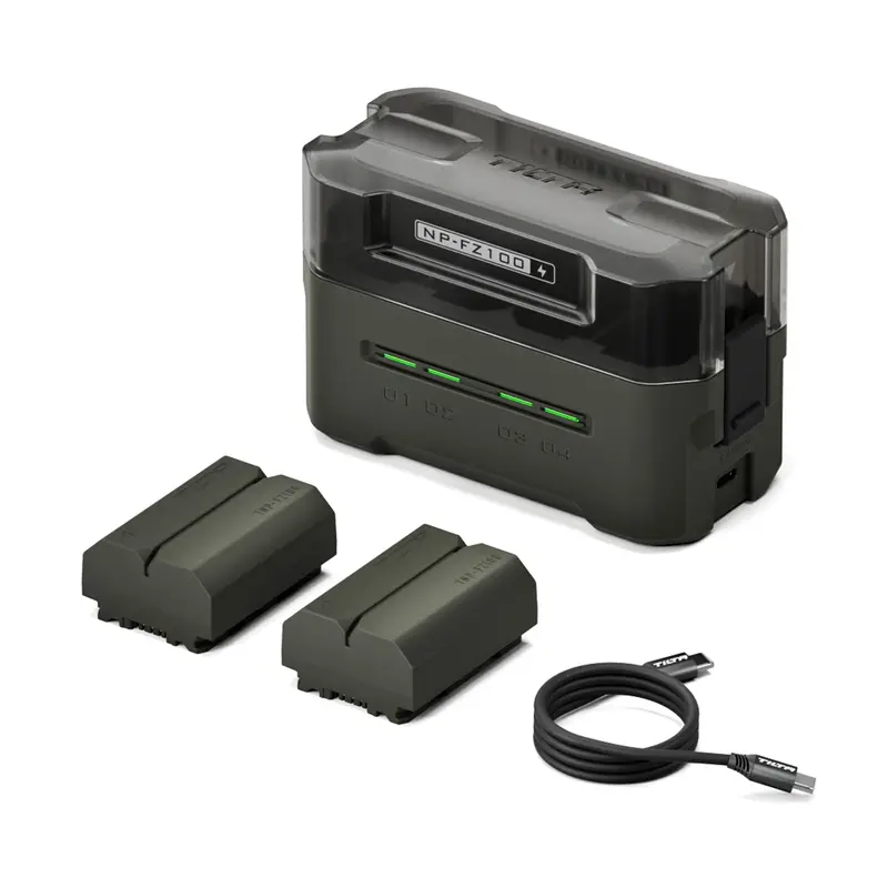 Tilta 4-Bay Portable Charging Station Kit With Dual Sony Np-Fz100 Batteries (Green) 1