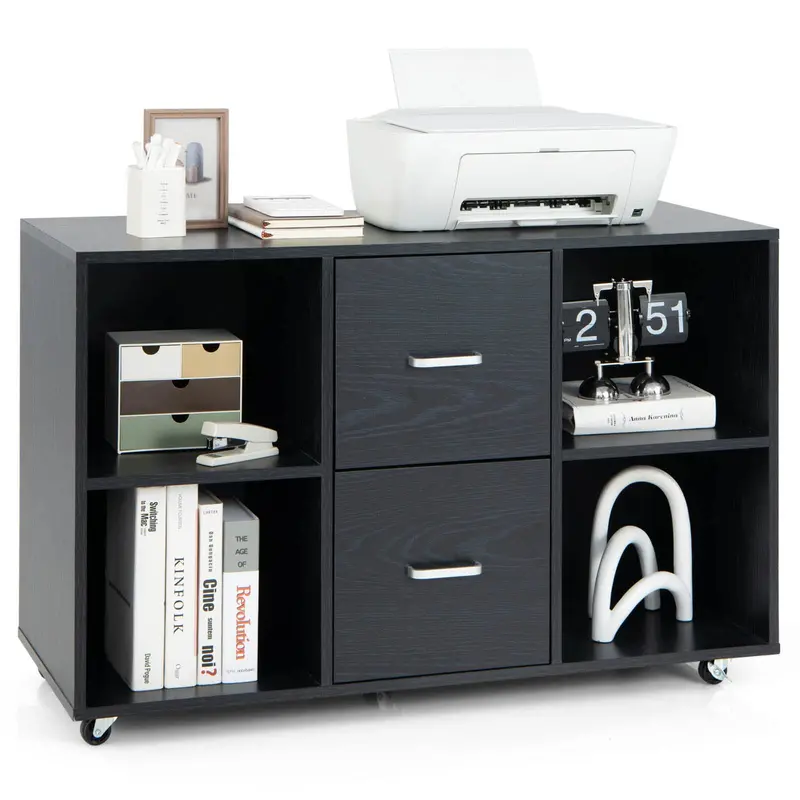 Two-Drawer File Cabinet With Open Compartments – Giantex Office Organizer 1