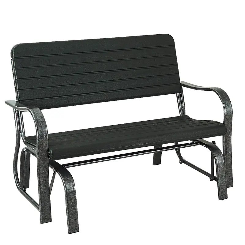 Two-Person Swing Glider Loveseat – Steel Porch Or Patio Bench With Smooth Rocking Motion 1