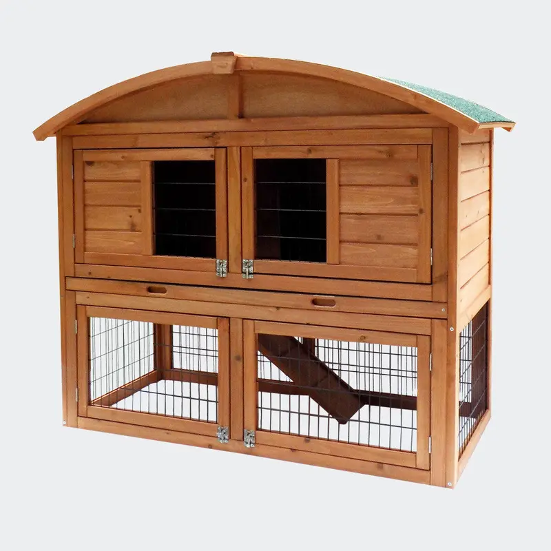 Two-Tier Rabbit Hutch — Combined Indoor Hutch And Outdoor Run Enclosure 1