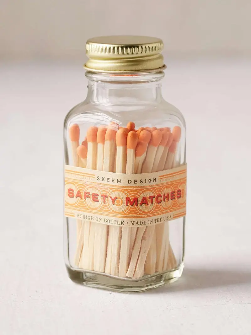 Vintage-Style Safety Matches In Glass Jar 1