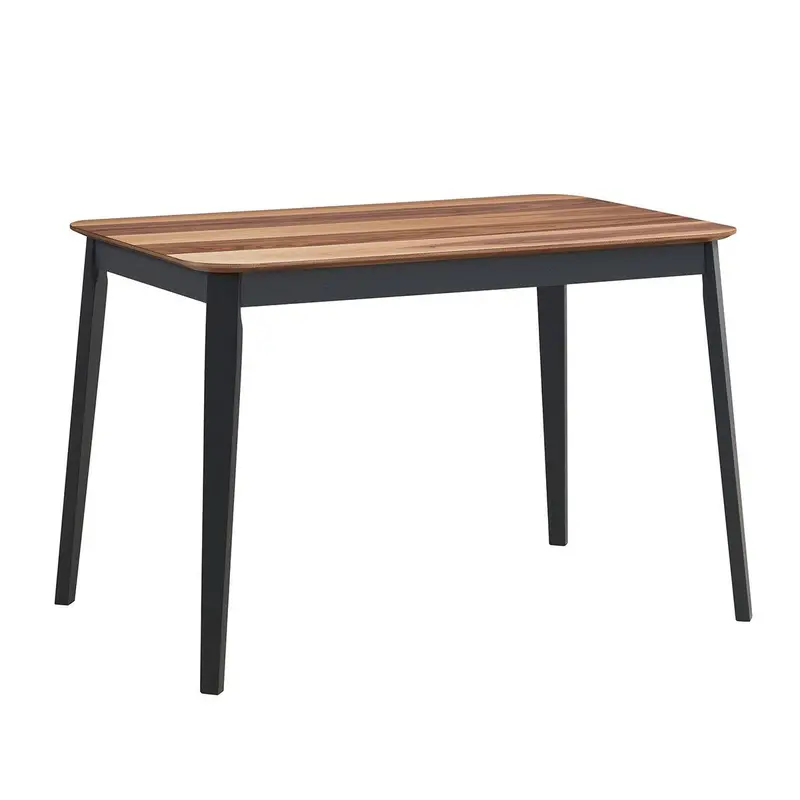 Walnut & Black Rectangular Wood Dining Table For Kitchen Or Dining Room 1
