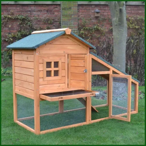 Wooden Ark-Style Rabbit Hutch With Integrated Run Enclosure 1
