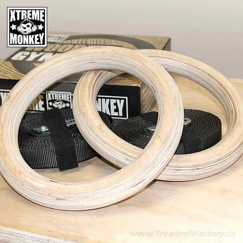 Xm Fitness Natural Wood Gymnastic Rings With Straps 1