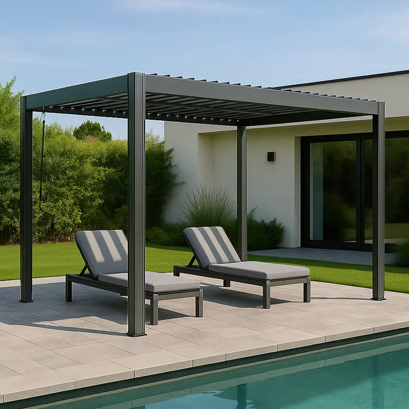 Yardtopia Elmont Adjustable Louvre Pergola – 3M × 4M Aluminium Garden Shade Structure 1