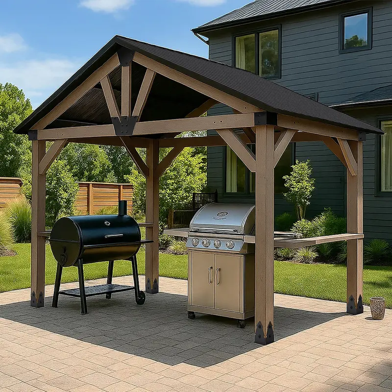 Yardtopia Oslo Xl Grill Gazebo – 3.6M × 2.4M Timber & Steel Gable Roof 1